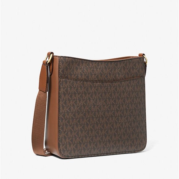 New Michael Kors Jet Set Travel Small Signature Logo Messenger Bag Brown - Picture 4 of 4